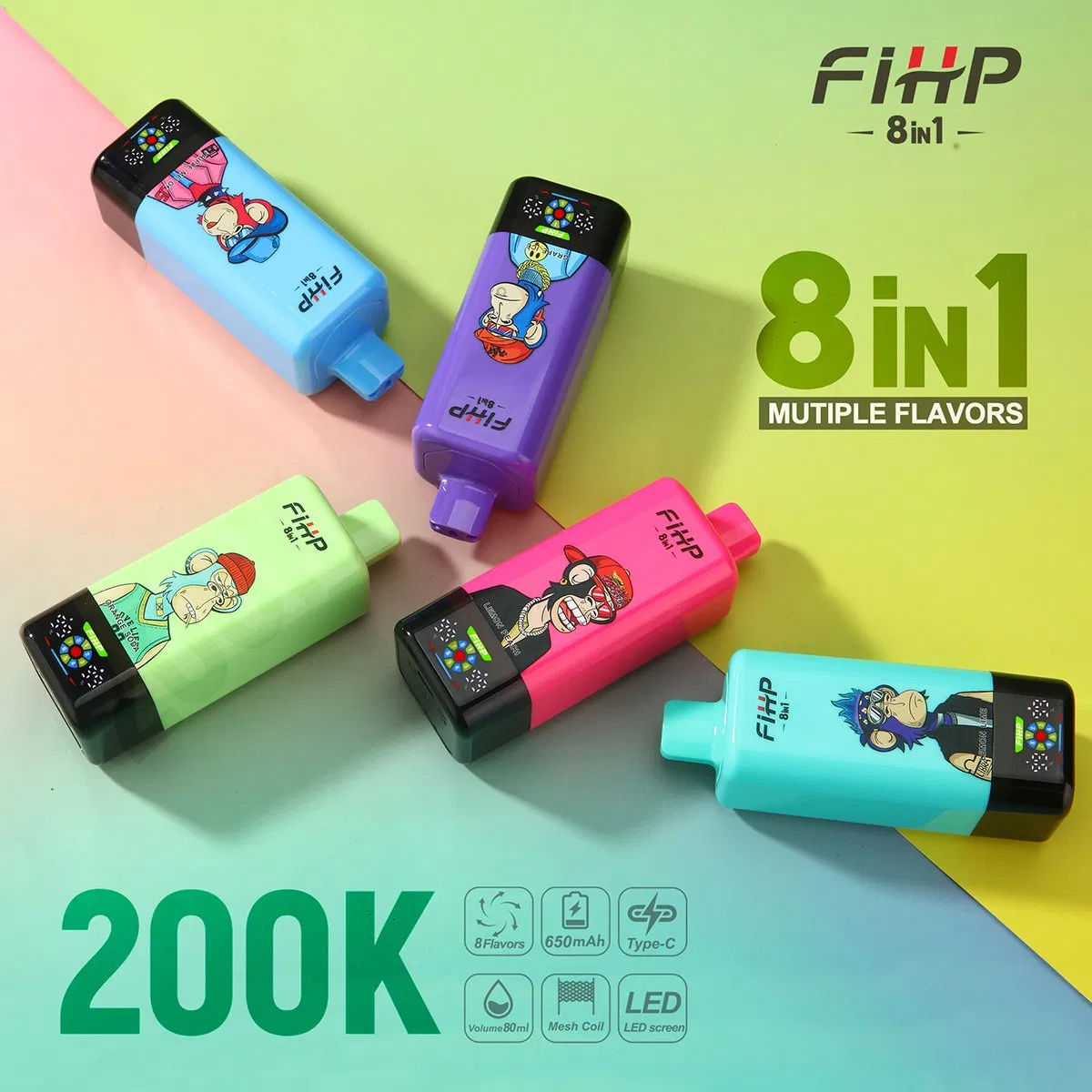 FIHP 8 I1 200K Le 2% 5% Vape In-athluchtaithe Nicitín
